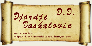 Đorđe Daskalović vizit kartica